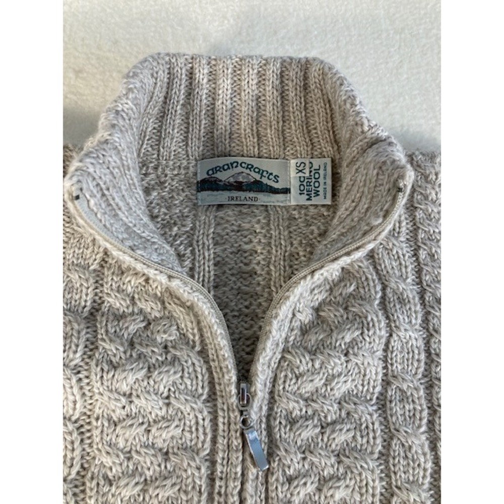 Aran Crafts 100% Wool Made In Ireland Mens  Mock Neck Sweater